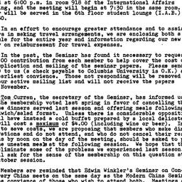 Announcements, 1977-09-18. ...