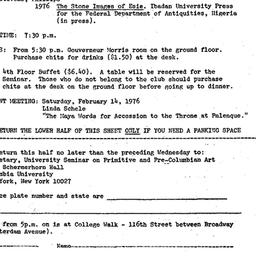 Announcements, 1976-01-16. ...