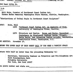 Announcements, 1975-10-19. ...