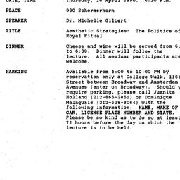 Announcements, 1990-04-26. ...