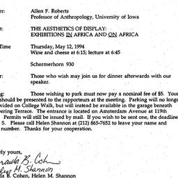Announcements, 1994-04-25. ...