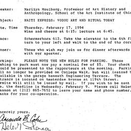 Announcements, 1994-01-24. ...