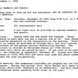 Announcements, 1993-11-01. ...