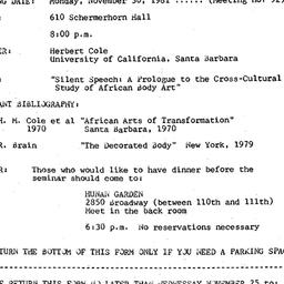 Announcements, 1981-11-30. ...