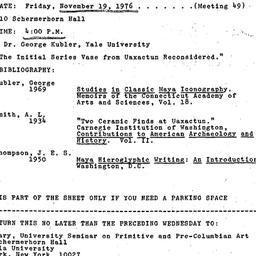 Announcements, 1976-11-19. ...