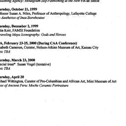 Schedules, The Art of Afric...