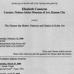 Announcements, 2000-02-24. ...
