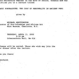 Announcements, 2000-03-29. ...