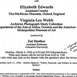 Announcements, 1996-03-04. ...