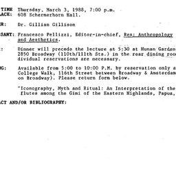 Announcements, 1988-03-03. ...