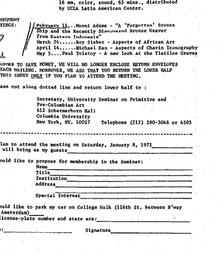 Announcements, 1972-01-08. ...