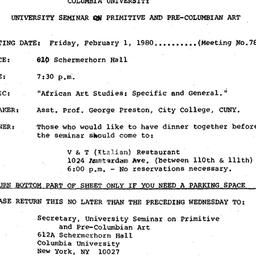 Announcements, 1980-02-01. ...