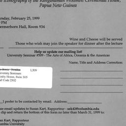 Announcements, 1999-02-25. ...