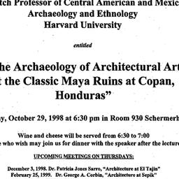 Announcements, 1998-10-29. ...