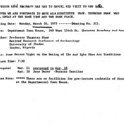Announcements, 1975-03-10. ...