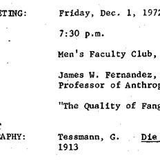 Announcements, 1972-12-01. ...