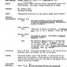 Announcements, 1973-03-22. ...