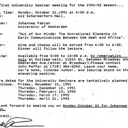 Announcements, 1991-09-24. ...