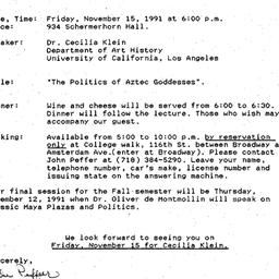 Announcements, 1991-10-28. ...