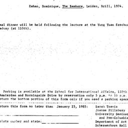 Announcements, 1985-01-29. ...
