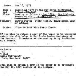 Announcements, 1979-05-18. ...