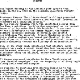 Minutes, 1982-05-21. Korea,...