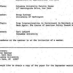 Announcements, 1980-09-26. ...