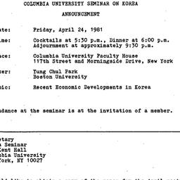 Announcements, 1981-04-24. ...