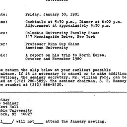 Announcements, 1981-01-30. ...