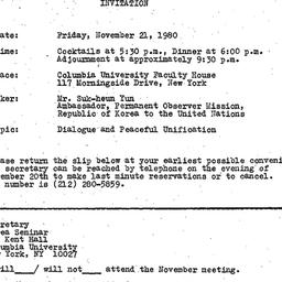 Announcements, 1980-11-21. ...