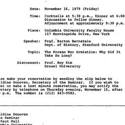 Announcements, 1979-11-16. ...