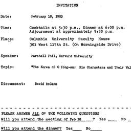 Announcements, 1983-02-18. ...
