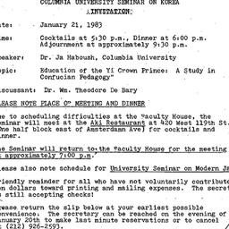 Announcements, 1982-11-21. ...
