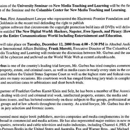 Announcements, 2000-12-12. ...