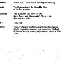 Announcements, 1996-11-19. ...