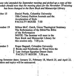 Schedules, The Book in Hist...