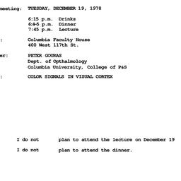 Announcements, 1978-12-19. ...