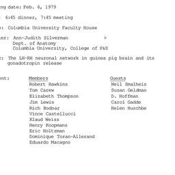 Minutes, 1979-02-06. Neurob...