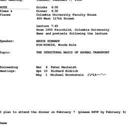 Announcements, 1984-02-07. ...