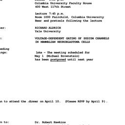 Announcements, 1984-04-10. ...