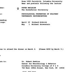 Announcements, 1984-03-06. ...