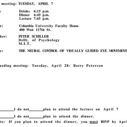 Announcements, 1981-04-07. ...