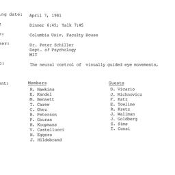 Minutes, 1981-04-07. Neurob...
