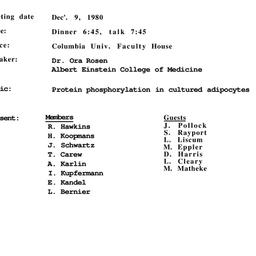 Minutes, 1980-12-09. Neurob...