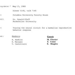Minutes, 1980-05-13. Neurob...