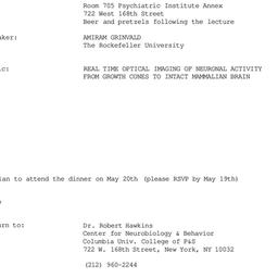 Announcements, 1986-05-20. ...