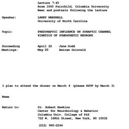 Announcements, 1986-03-04. ...