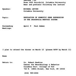 Announcements, 1985-03-12. ...