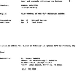 Announcements, 1985-02-12. ...