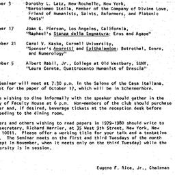 Schedules, The Renaissance,...
